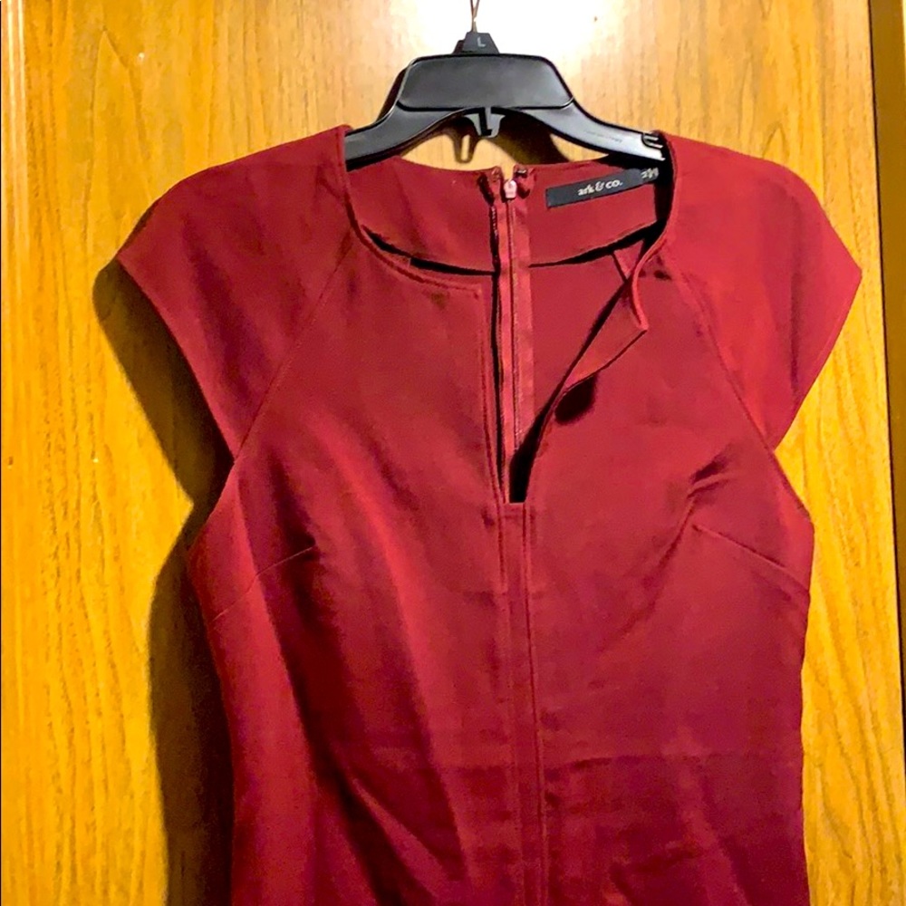 Burgundy slim fit dress